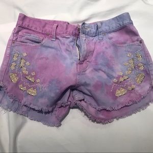 CUSTOM TIE DYED Free People high waisted shorts